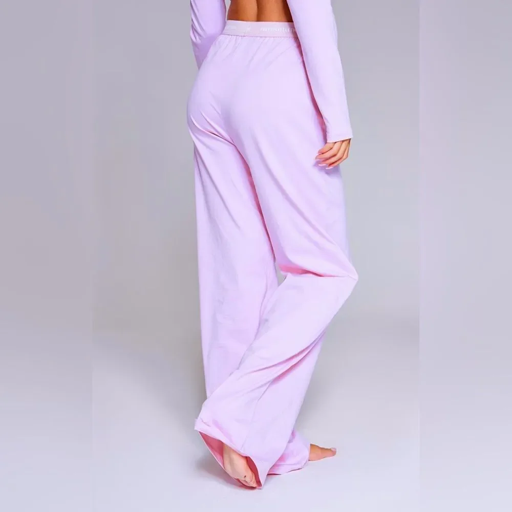 Prettylittlething Baby Pink Tape Detail PJ Trousers size 26 New With Tags in PKG